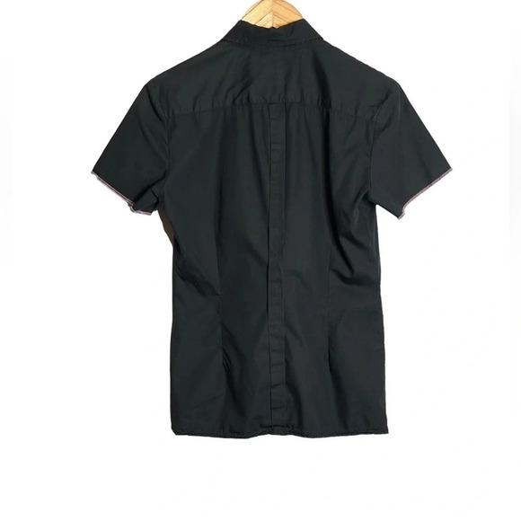 Paul Smith Button Up Shirt Size 6 Short Sleeve V Neck One Pocket Logo Italy - Picture 3 of 8